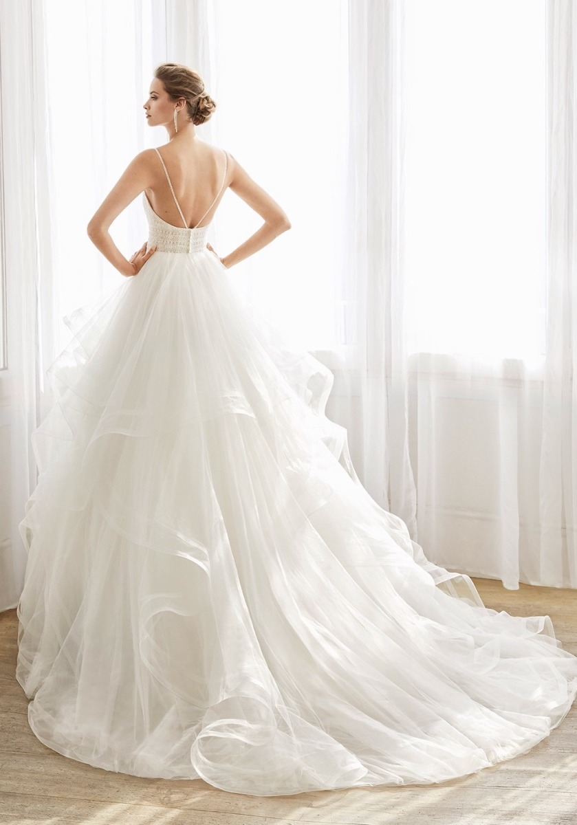 Aire Barcelona, NURIA Beaded Ruffle Princess Wedding Gown, HK