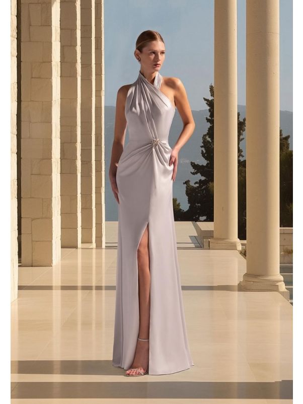 Draped Satin Gown