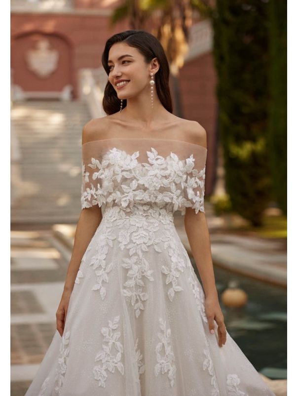 Embroidered Tulle Wedding Dress