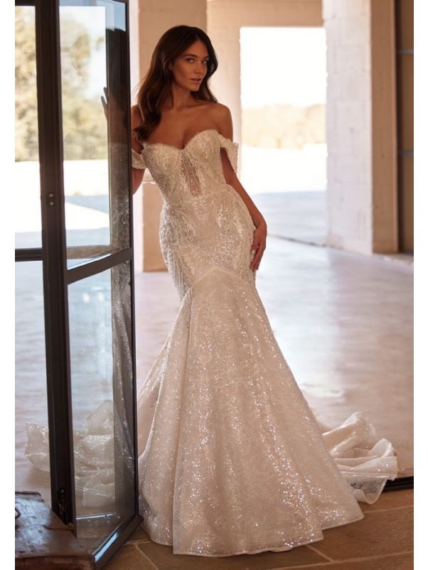 Embellished Lace Wedding Dress