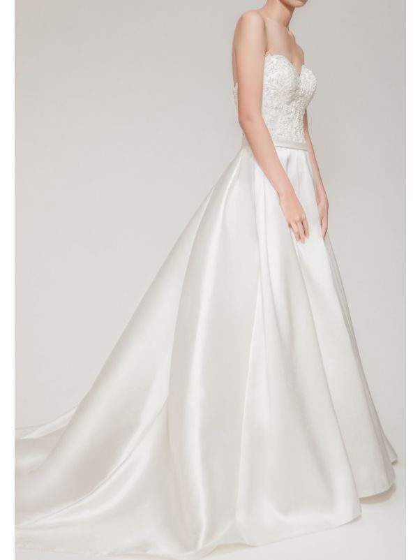 Beaded Satin Ball Gown