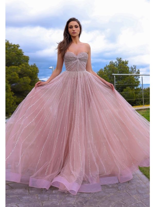 Embellished Tulle Gown