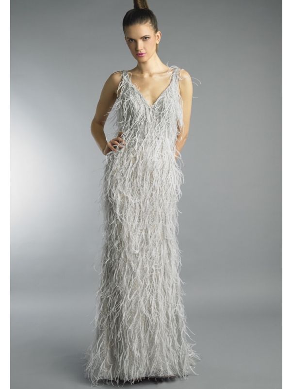 Beaded Feather Gown