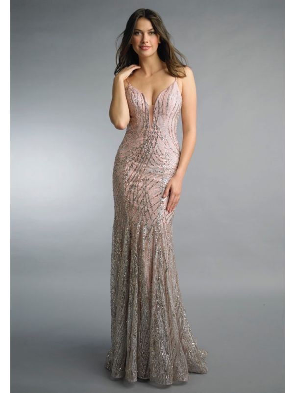 Spaghetti Strap Backless Evening Gown