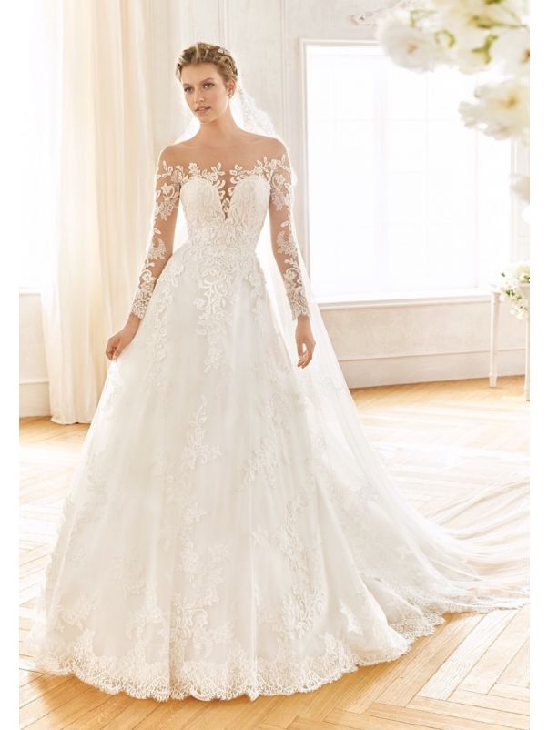 Lace Wedding Dress With Illusion Sleeves