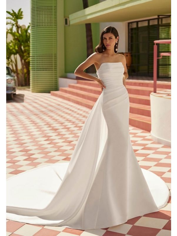 Draped Satin Wedding Dress