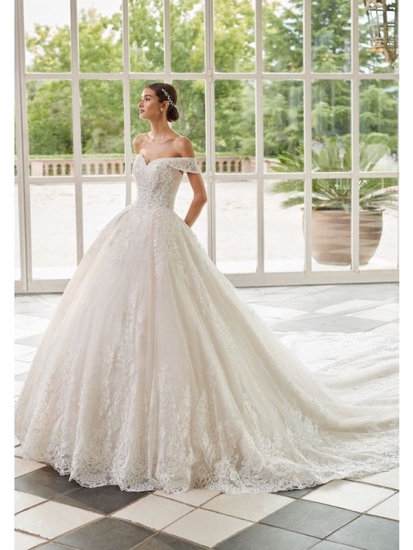 Beaded Lace Ball Gown