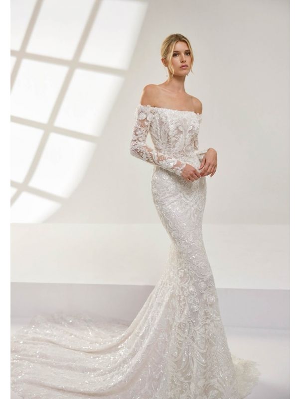 Embellished Long Sleeve Wedding Dress