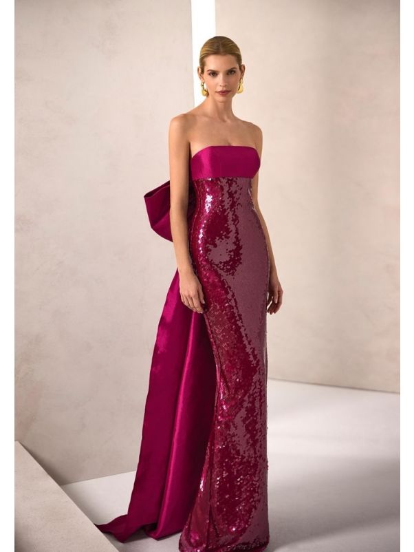 Bow-Detail Sequin Gown