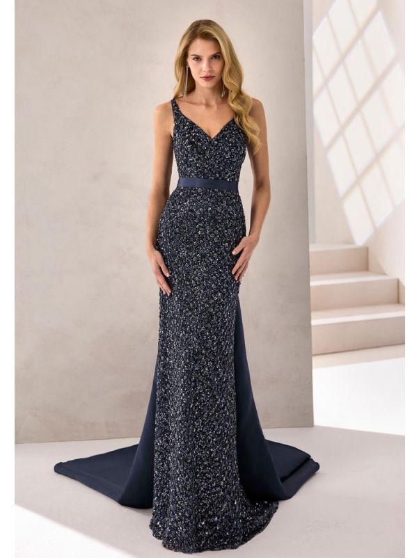 Sequinned Backless Gown