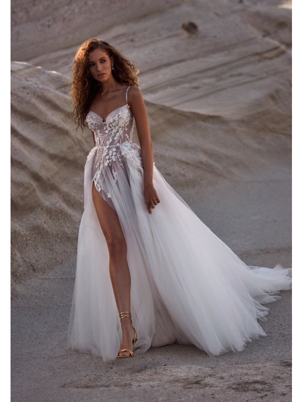 Beaded Tulle Wedding Dress