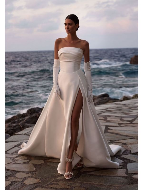 Draped Mikado Wedding Dress