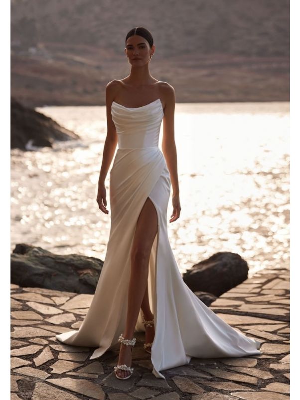 Draped Satin Wedding Dress