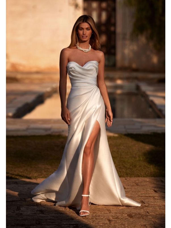 Draped Mikado Wedding Dress