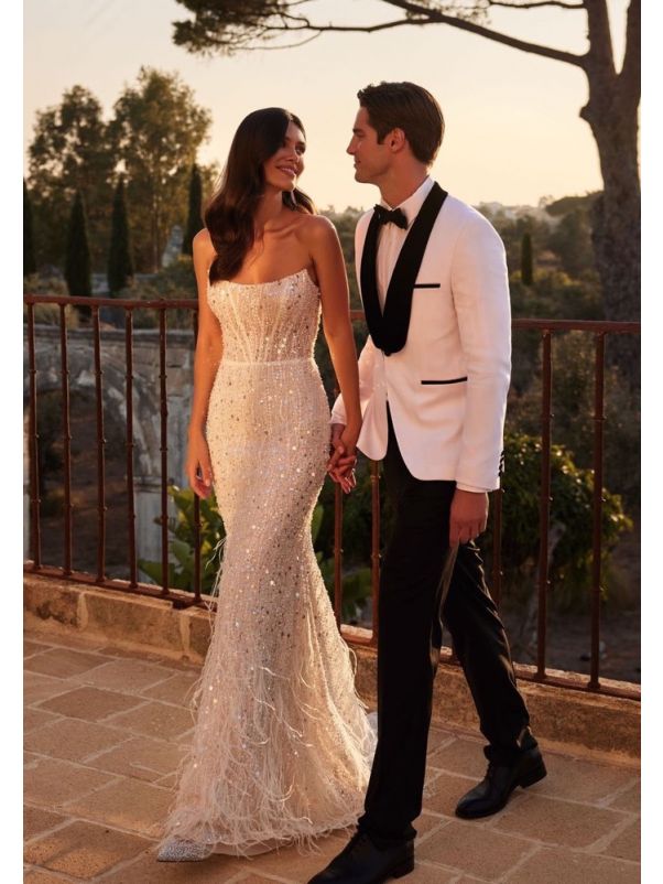 Heavily Beaded Mermaid Wedding Dress