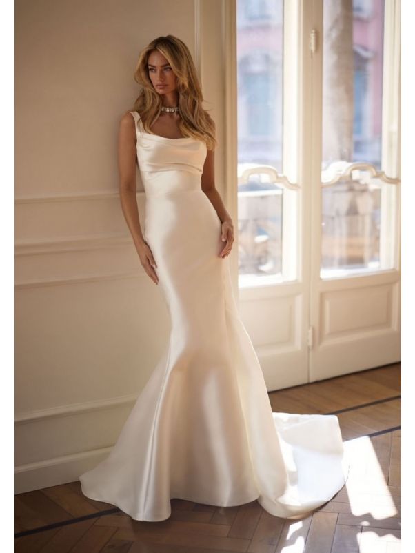 Draped Mikado Wedding Dress