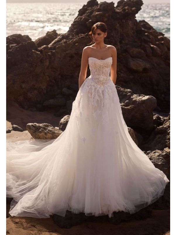 Embroidered Corset Wedding Dress