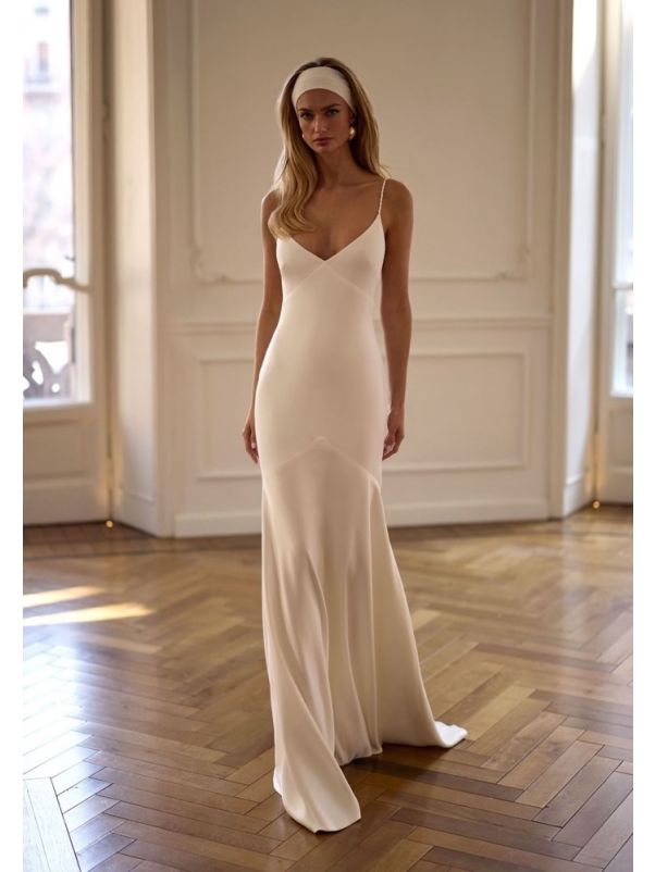 Satin Wedding Dress With Straps