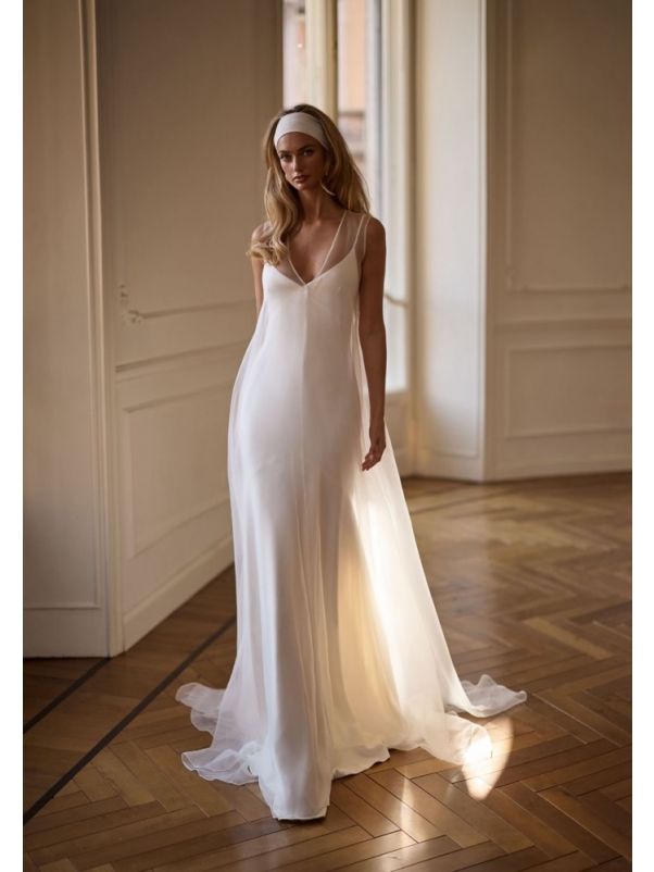 Satin Wedding Dress With Straps