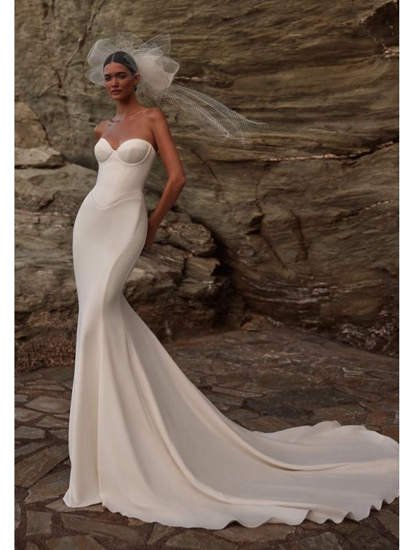 Sculpted Satin Wedding Dress