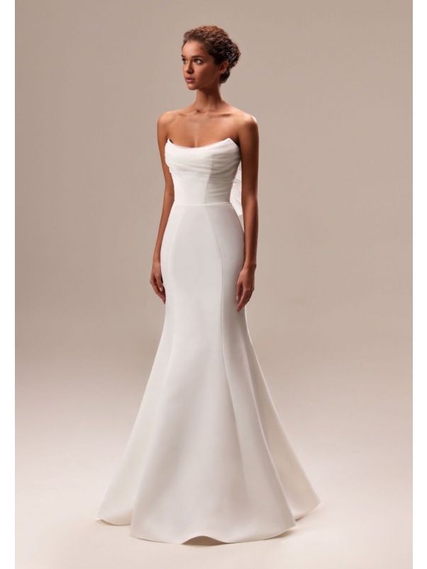 Draped Satin Wedding Dress