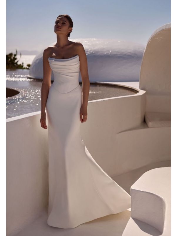 Draped Satin Wedding Dress