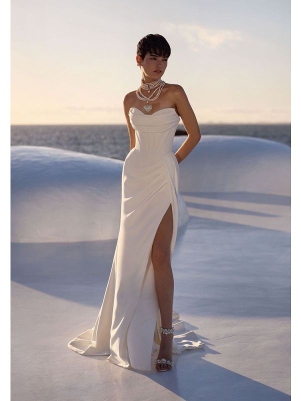 Draped Satin Wedding Dress