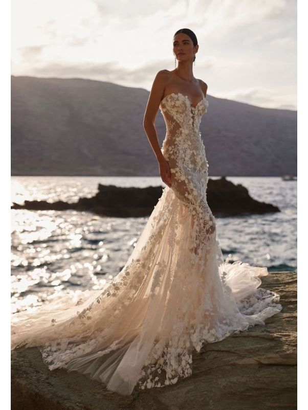 Embroidered Mermaid Wedding Dress