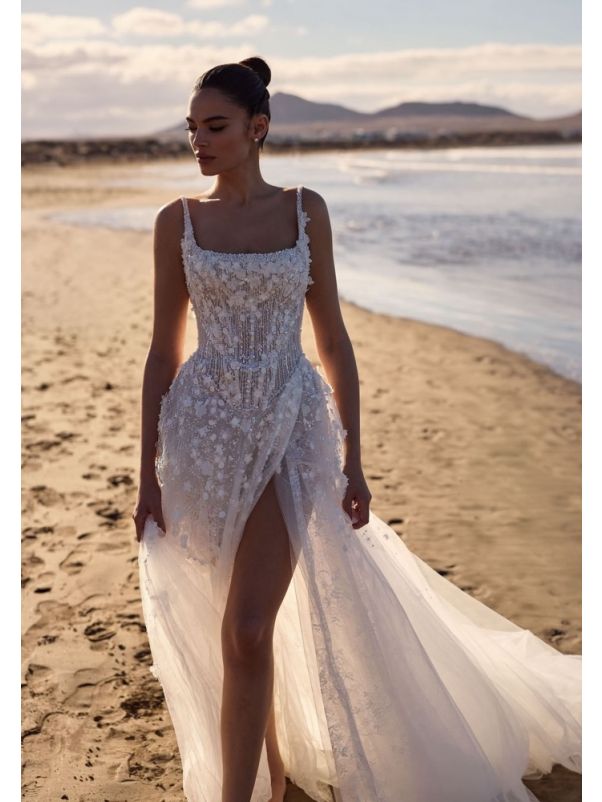 Embellished Backless Wedding Dress