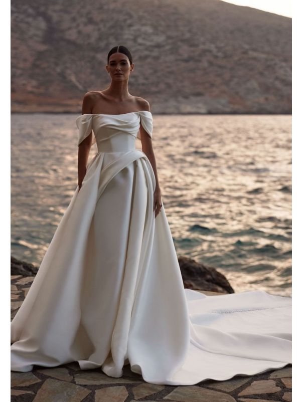 Draped Mikado Ball Gown