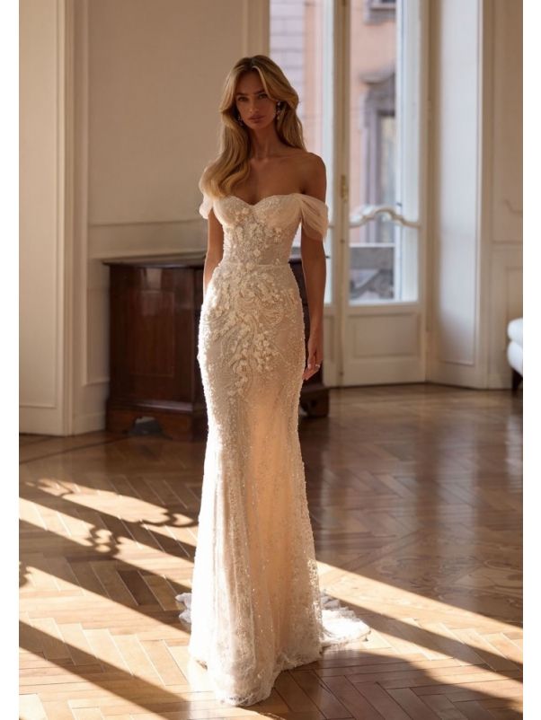 Embellished Lace Wedding Dress