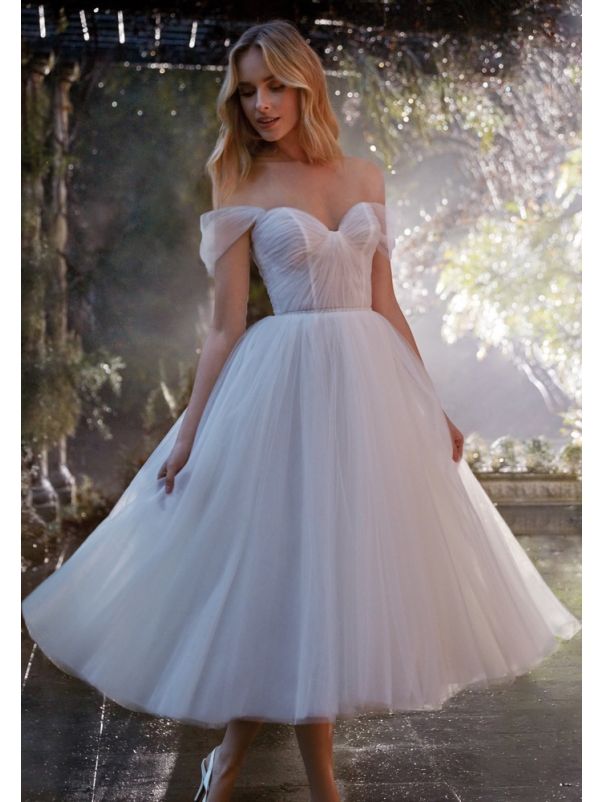 Draped Tulle Wedding Dress