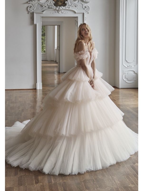 Off-Shoulder Ruffle Princess Wedding Dress