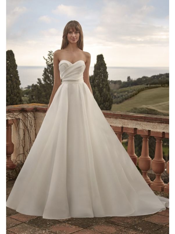 Draped Organza Wedding Dress