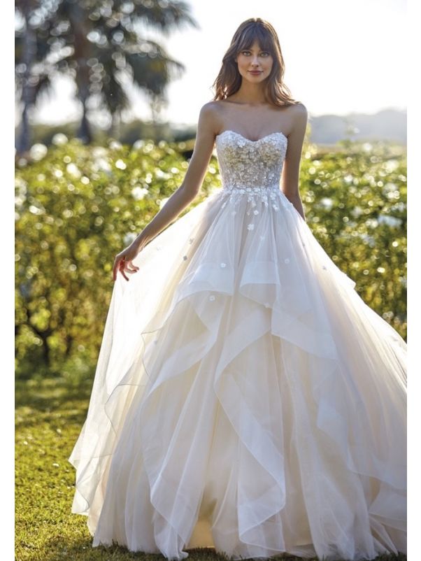 Embellished Ruffle Wedding Dress