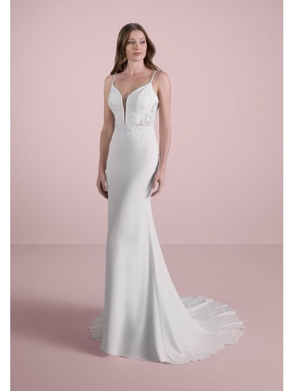 Strappy Crepe Wedding Dress