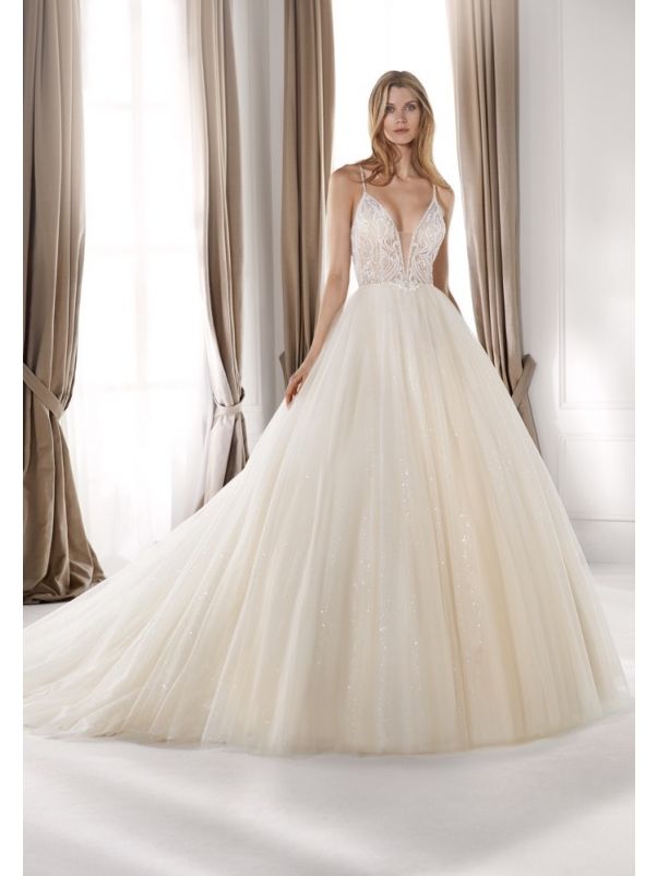Embellished Fairytale Champagne Ball Gown
