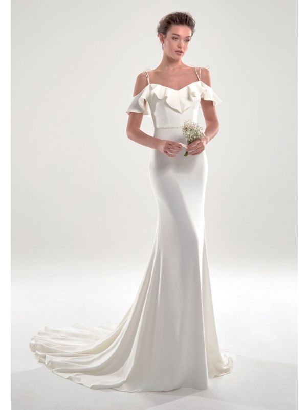 Minimalist Crepe Mermaid Wedding Dress