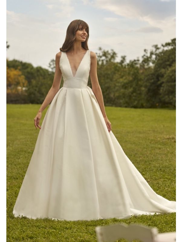 Backless Mikado Wedding Dress