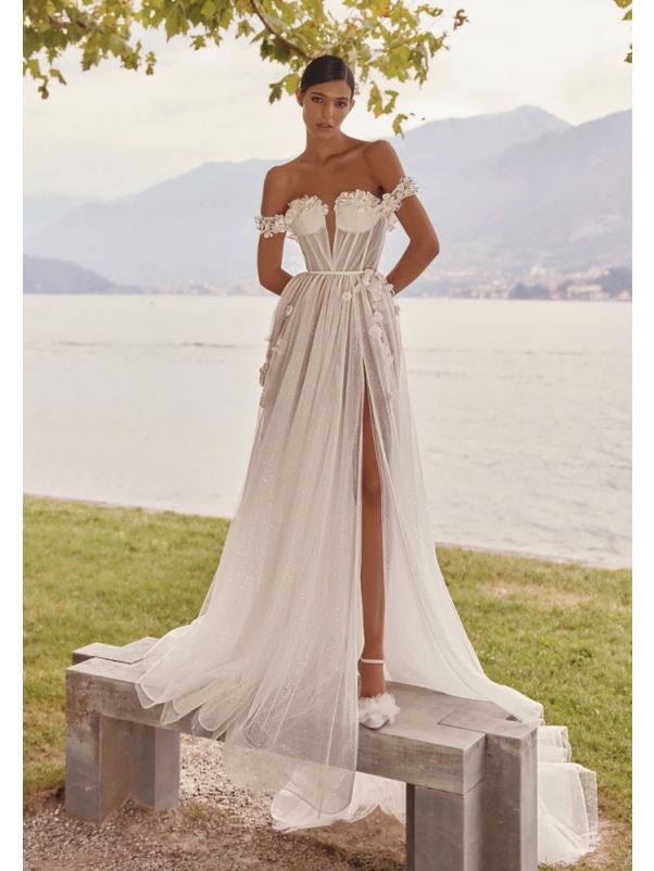 3D Floral Two-Piece Wedding Dress
