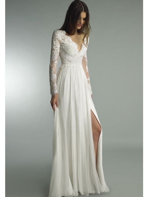 High Slit Wedding Gown