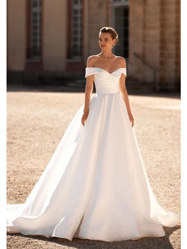 Pleated Mikado Wedding Dress