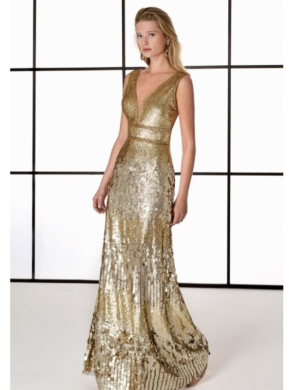 Backless Sequinned Gown