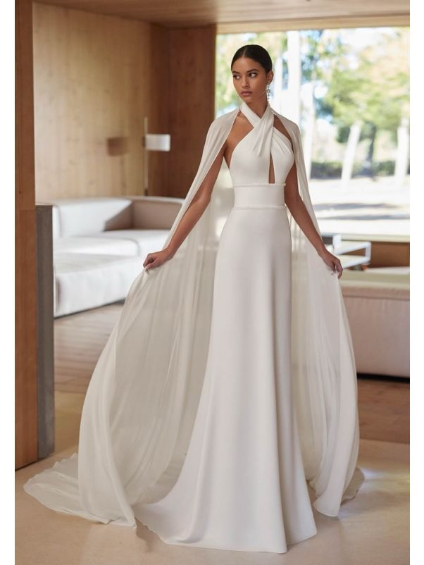 Backless Halter Wedding Dress
