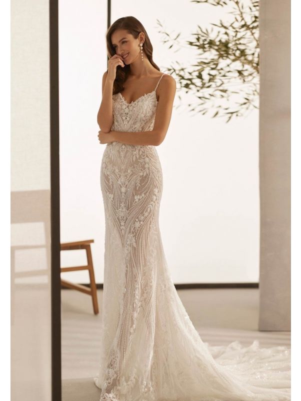 Embellished Backless Wedding Dress