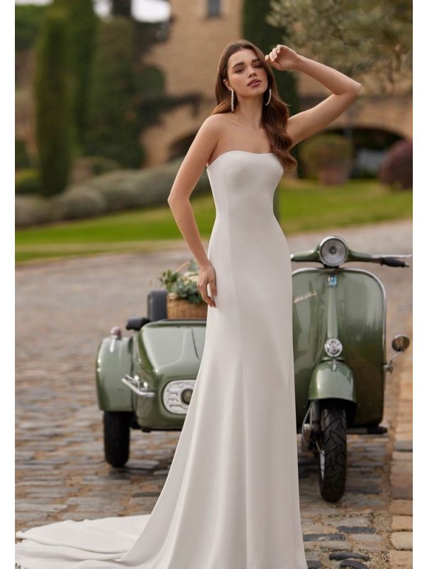 Strapless Crepe Wedding Dress