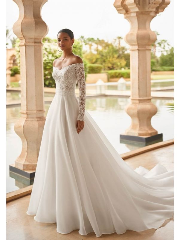 Embroidered Organza Wedding Dress