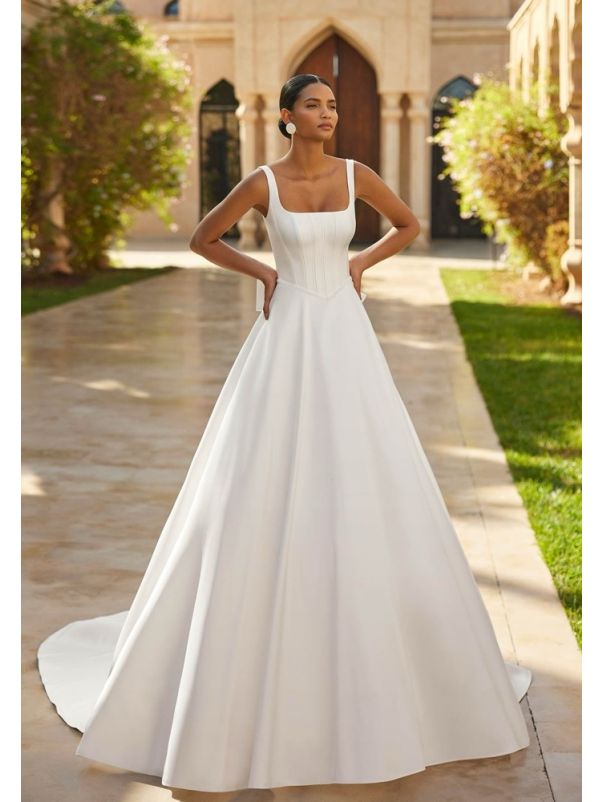 Bow-Detail Mikado Wedding Dress