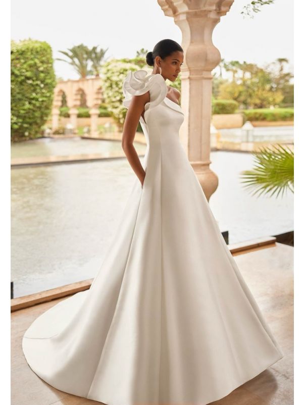 One-Shoulder Mikado Gown