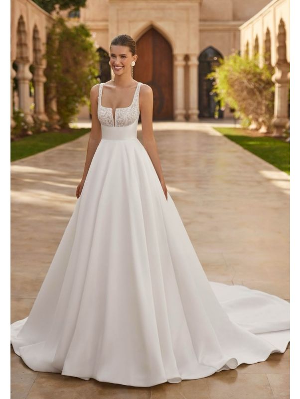 Embroidered Mikado Wedding Dress